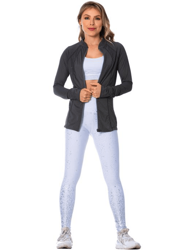 Flexmee See-Through Gray Sports Jacket for Women