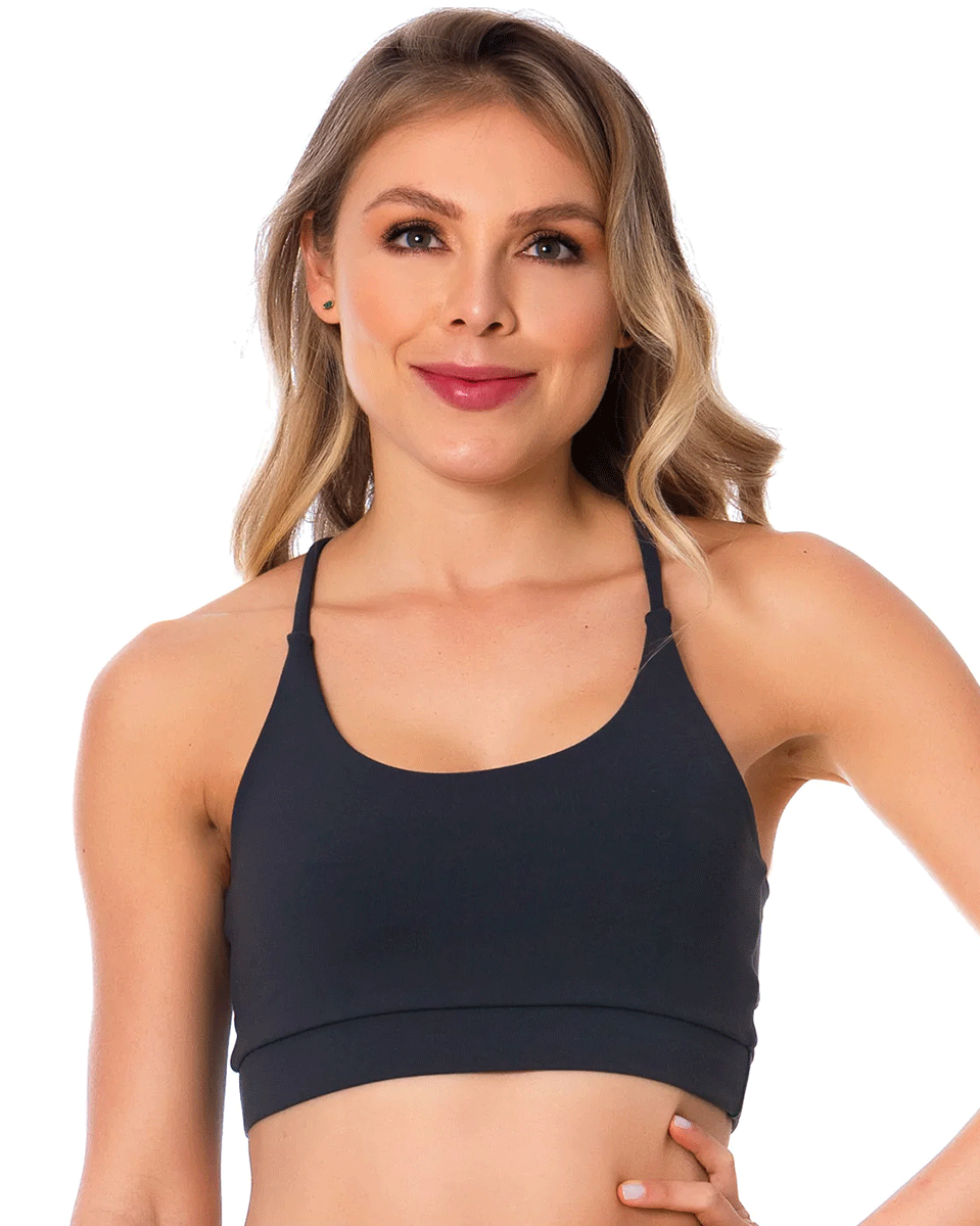 Flexmee Women's Gray T-Back Gym Bra
