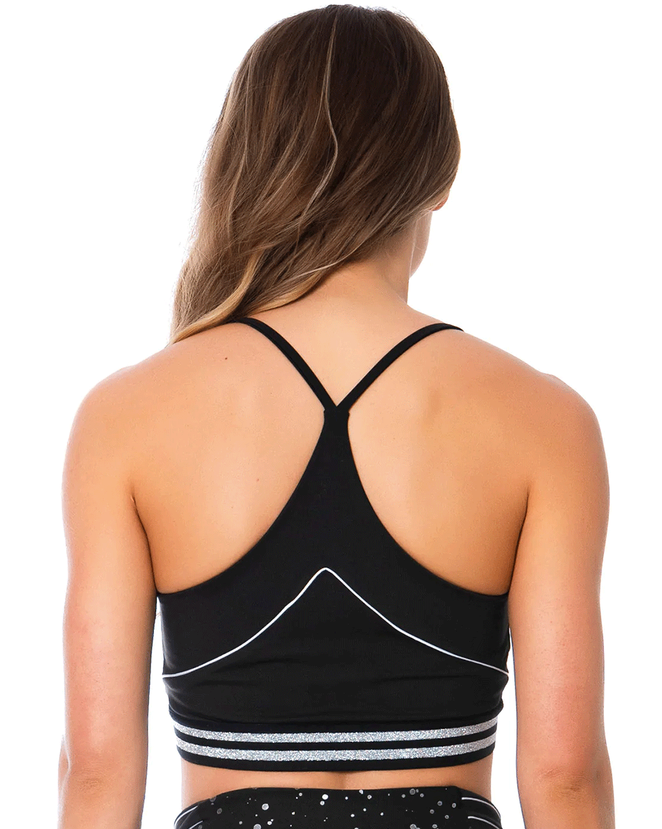 Flexmee Women's T-Back Black Gym Bra