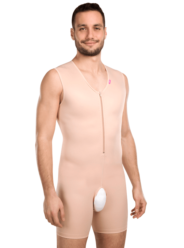 Lipoelastic MGm Comfort - Male Compression Full Bodysuit - Front Zipper And Crotch Opening