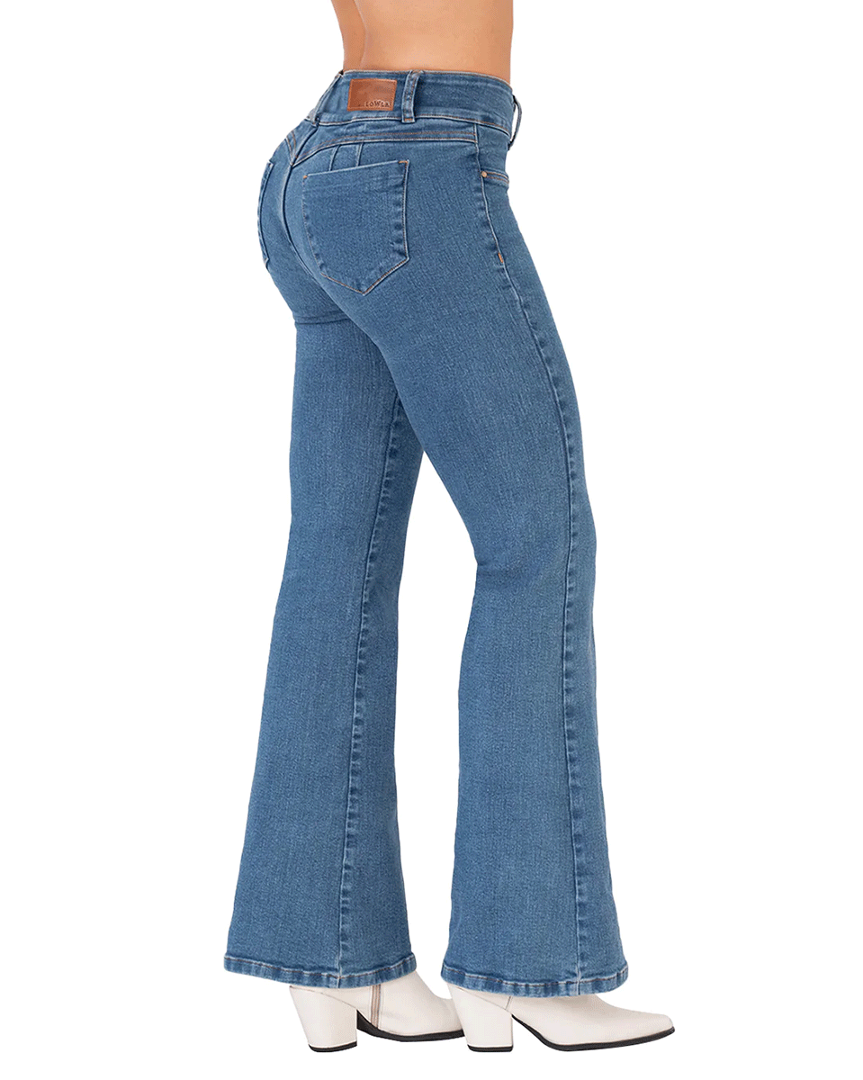 Lowla Bum Lift Flare Colombian Jeans with Removable Pads –