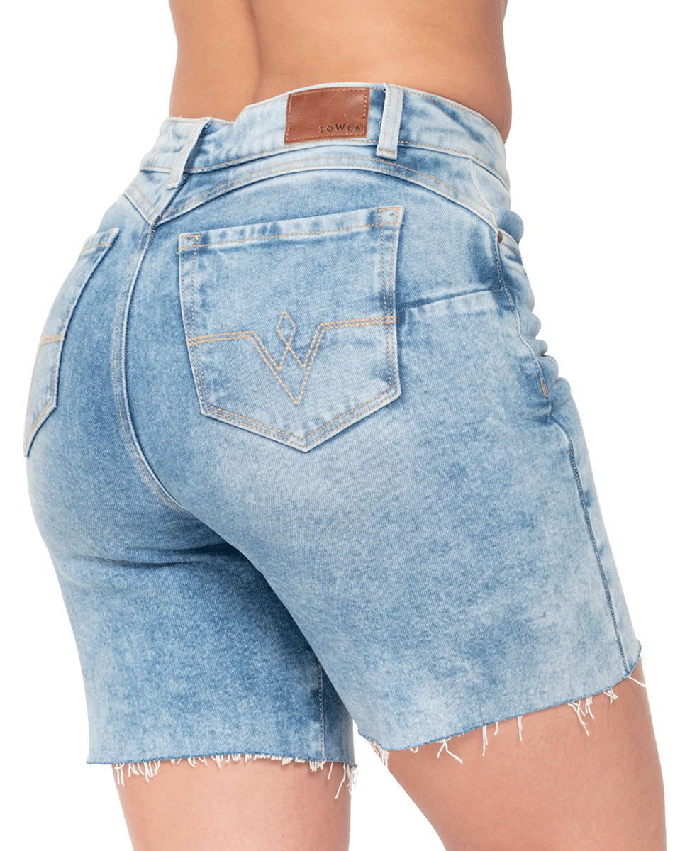 Lowla High Rise Butt Lifter Shorts Denim Distressed Jeans for Women