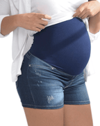 Lowla Maternity Denim Shorts with Baby Bum Elastic Band Support