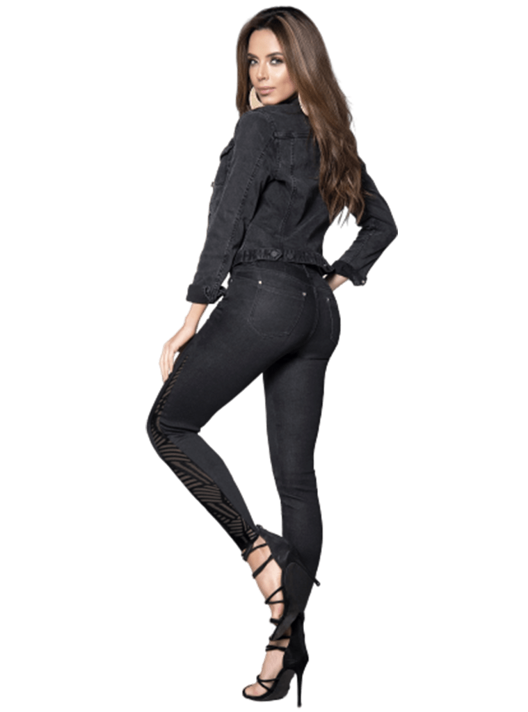 Mapale Butt Lifting Jeans with Mesh Detail D1915