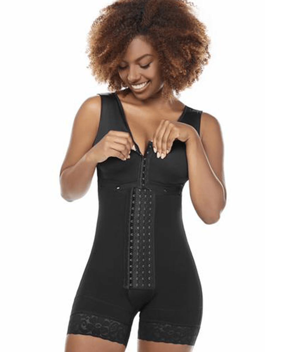 MariaE Fajas Full Post-Op Bodysuit for Women with Bra and Mid Thigh