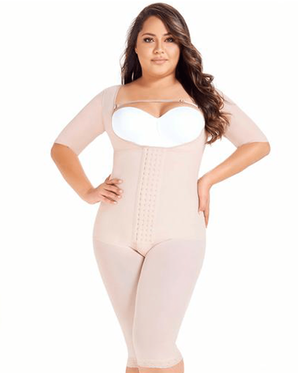MariaE Fajas Long Sleeves Postoperative Shapewear With Over Bust Strap