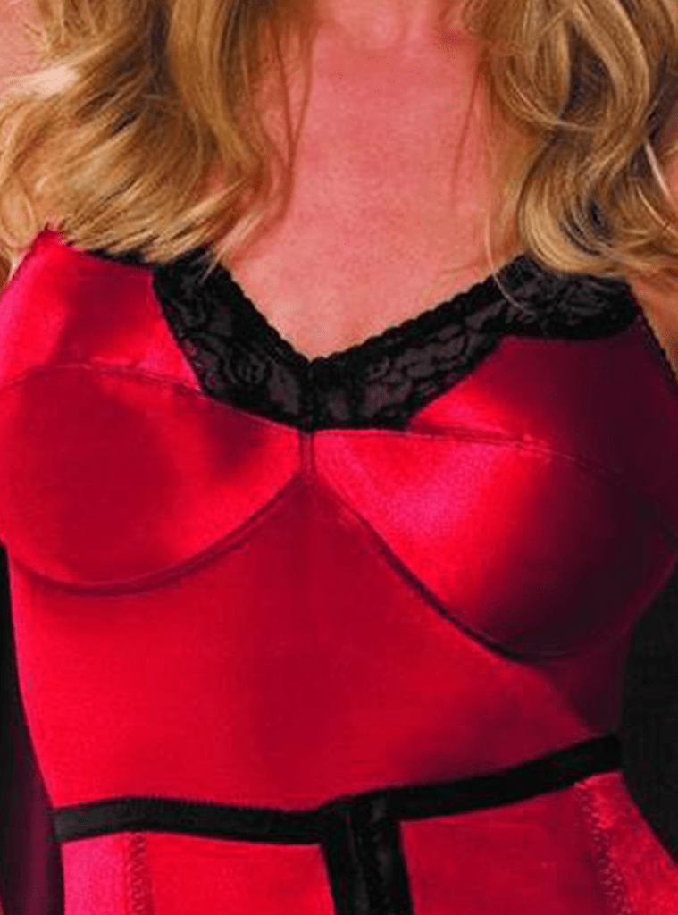 Camisola elástica de encaje y satén de rago modelado suave