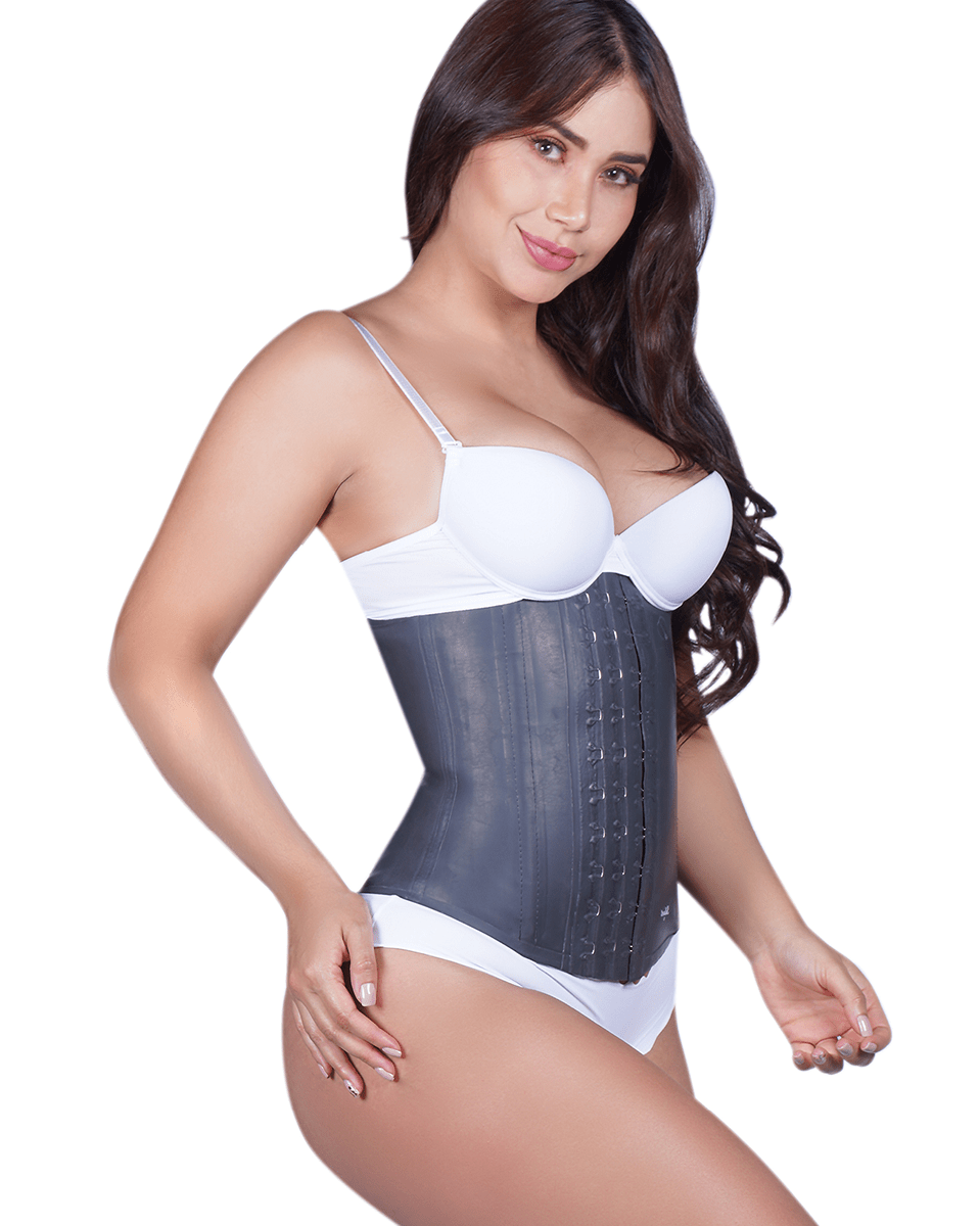 Siluet Classic Latex Waist Cincher Lined in Black Cotton