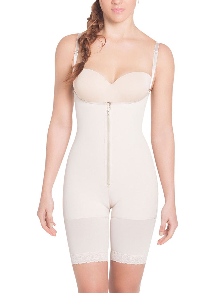 Siluet High Compression Braless Mid-Thigh Minimizer Bodysuit