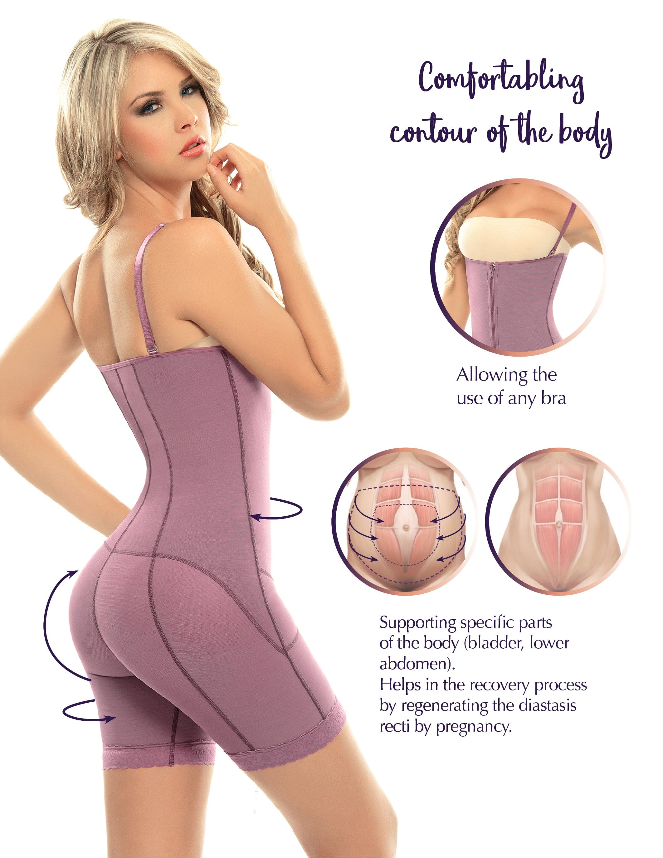 Siluet Postpartum High Compression Mid-Thigh Full Body Shaper –