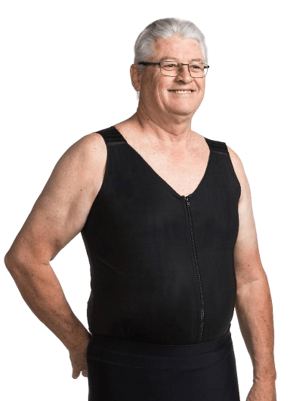 Wear Ease Men's V-Neck Torso Compression Vest - Designed To Treat Mild Edema And Lymphedema