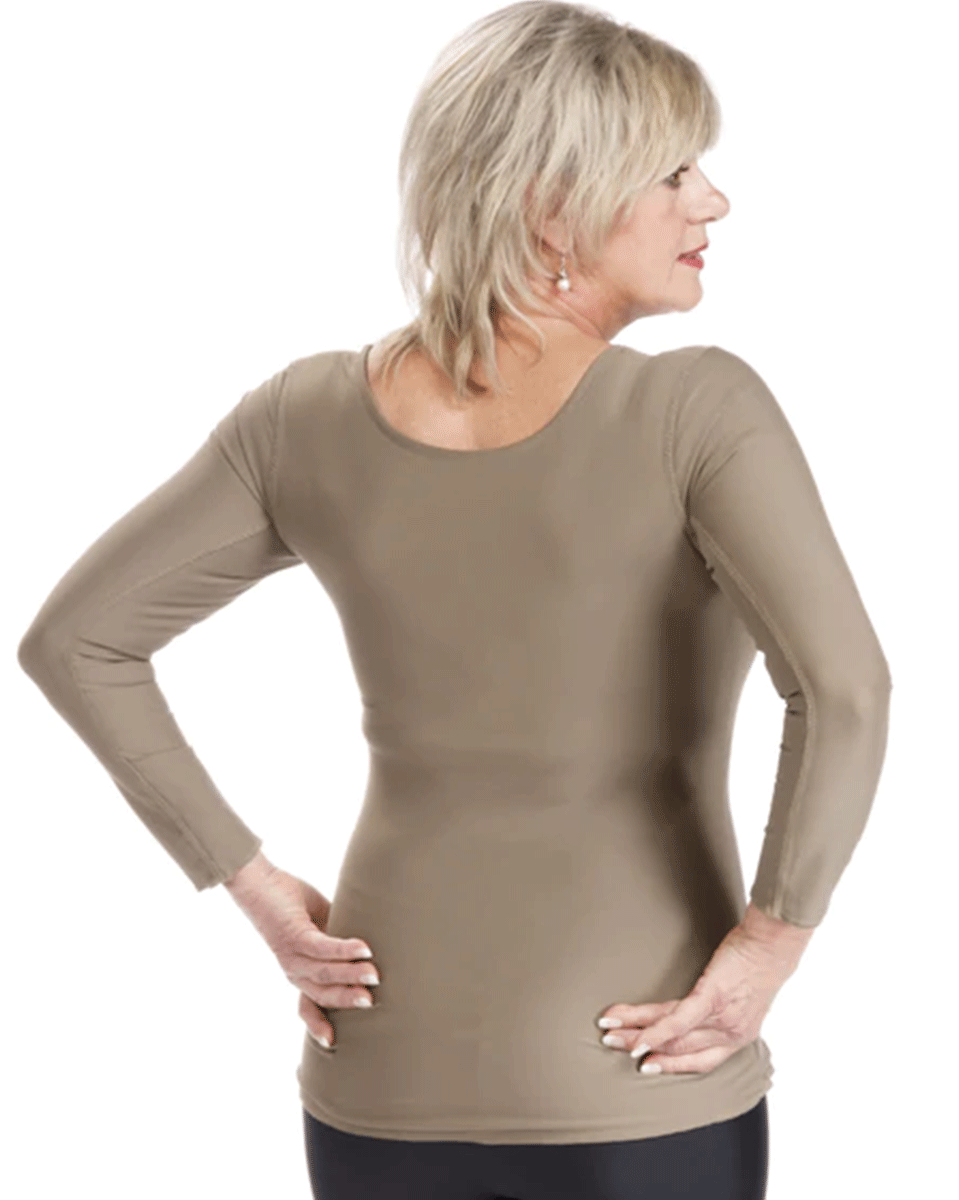 Wear Ease Taylor T - Manga larga, compresión para axilas, parte superior del pecho, abdomen y espalda
